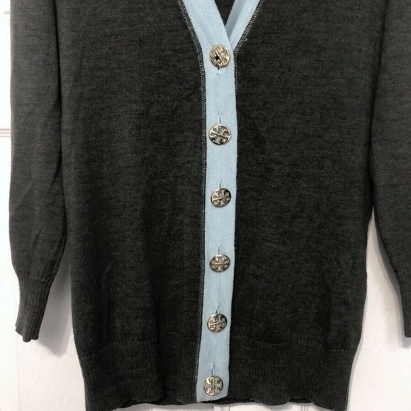 Tory Burch Simone Boyfriend Wool Cardigan - Picture 2 of 8